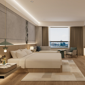 Juego de muebles de dormitorio moderno MDF para hoteles y apartamentos Foshan Hotel Room Suite Wood diseñado para villas - Product Image 2