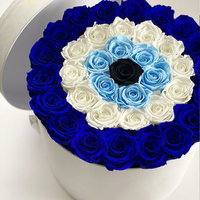 Boîte décorative infinie éternelle, vraies roses immortelles conservées, cadeau de la Saint-Valentin, plantes éternelles sans fin, éternelles et conservées