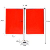 Base de support de poteau en métal ou en plastique de drapeau national de pays de rectangle de dessus de table de bureau de deux drapeaux pour la décoration de bureau d'affaires