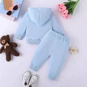 Nuova moda abbigliamento per bambini <span class=keywords><strong>con</strong></span> lettera stampata pantaloni della tuta da strada e felpa <span class=keywords><strong>con</strong></span> cappuccio Unisex abbigliamento per bambini - Product Image 4