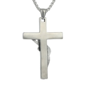 Pendentif croix en acier inoxydable avec incrustation de guitare, collier pour homme, bijoux de style rock, cadeau - Product Image 2