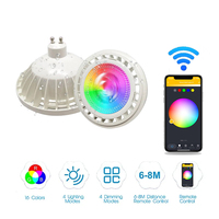 Projecteur intelligent RGB 12W COB AR111 IP65 étanche WIFI APP dimmable AC85-265V pour hôtel commercial, exposition, éclairage ponctuel