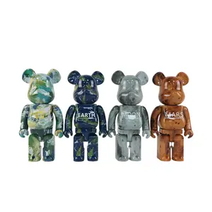 יקום סדרת 400% 28cm כדור הארץ ירח מאדים Bearbrick Kow לוויה אופנה פעולה דמויות של עיצוב הבית שולחן למעלה קישוט