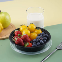 Conteneurs alimentaires jetables en plastique PP noirs de 16 oz pour plats à emporter, compatibles micro-ondes, fournisseur d'usine