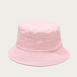 Wholesale Smile Face Unisex Cotton Custom 3D Embroidery Logo <b>Reversible</b> <b>Bucket</b> <b>Hat</b> for Casual Cycling - Product Image 5