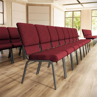 Chaises d'église modernes d'occasion, empilables, avec dossier et assise rembourrés, modèle Hallelujah Side, pour église baptiste, Dayton, Ohio, avec structure métallique