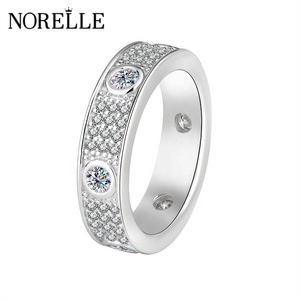 <span class=keywords><strong>Bague</strong></span> en argent sterling 925 de haute qualité avec moissanite, alliance pour femme, plaquée or, entièrement sertie de diamants, approvisionnement transfrontalier exquis - Product Image 5