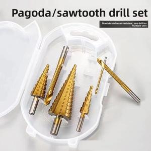 4-12/4-20/4-32mm Triangular Handle Straight groove <b>Step</b> <b>Drill</b> 3/6/8mm Saw <b>Drill</b> Drilling Tool Pulling groove DIY Set - Product Image 4