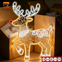 Guirlande lumineuse LED 2D sur mesure, motif renne, décoration de jardin de Noël en extérieur