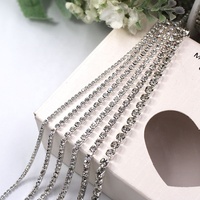 Chaîne de strass blanche ronde à coudre pour robe, tailles SS4 SS6 SS8 SS10 SS12 SS16 SS18 SS24 SS28 SS38