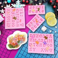 4-teiliges Latexfreies Silikon-Alphabet & Zahlen-Set (0-9 26 Buchstaben) - Schokoladen-/Bonbonformen für Party-Backen & Kuchendekoration