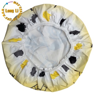LONGLI <span class=keywords><strong>Bonnet</strong></span> <span class=keywords><strong>de</strong></span> <span class=keywords><strong>bain</strong></span> et <span class=keywords><strong>de</strong></span> douche jetable pour enfants, réglable, personnalisé, écologique, imperméable, en PEVA, motif dessin animé, souple et élastique, 28 cm - Product Image 2