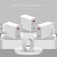 Penjualan Terbaik Cina produk perjalanan adaptor pengisi daya mobil Qc3.0 120W pengisi daya USB pengisian cepat pengisi daya dinding portabel untuk ponsel