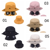 Chapeau de soleil de plage de voyage en plein air à la mode FF512 avec lunettes de soleil Protection UV Chapeau seau pour femmes et hommes