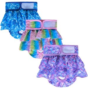 Jupes menstruelles absorbantes et anti-fuites en coton pour animaux de compagnie, culottes de période pour grandes femelles, couches réutilisables et lavables pour chiennes - Product Image 3