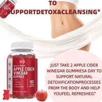 Gummies de beauté au vinaigre de cidre de pomme, antioxydant, détoxifiant et pour la gestion du poids, sans danger pour les femmes enceintes, 60 unités