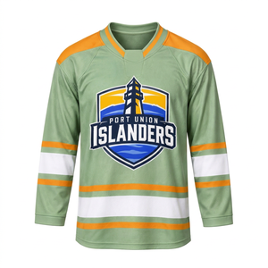 Jersey de Hockey sobre Hielo Verde Claro Personalizado, Sublimado, Número 89, Prenda Deportiva Premium Transpirable de Secado Rápido, en Poliéster - Product Image 1