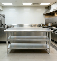 Goedkope RVS-tafel Restaurant Keuken Voorbereidingsmetaal Tafel Commerciële RVS Werktafel Bedieningstafel