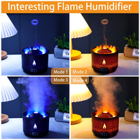 Humidificateur de feu de flamme de diffuseur d'aromathérapie d'humedificador de volcan noir