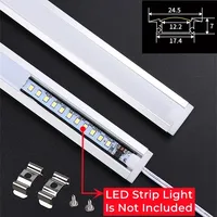 Profilé LED en aluminium 0,5m/1m, style V/U/YW, encastré, avec couvercle laiteux, pour éclairage linéaire de placard ou armoire