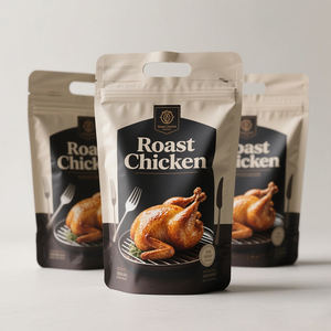 Sacs personnalisés anti-graisse pour volaille, dinde, canard, poulet <span class=keywords><strong>grill</strong></span>é, sacs à fermeture éclair pour <span class=keywords><strong>micro</strong></span>-ondes en feuille d'aluminium kraft pour poulet rôti - Product Image 1