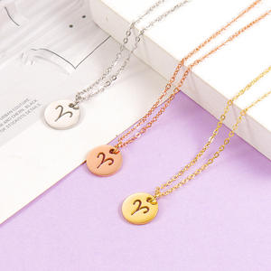 Collana con Ciondolo Personalizzato in Acciaio Inossidabile, Impermeabile, con Piccolo Disco Segno <span class=keywords><strong>Zodiacale</strong></span> (12 Costellazioni), per Donna, Ideale per Matrimoni - Product Image 4