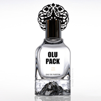Flacon de parfum en verre carré vide de 50 ml pour homme, best-seller en gros, avec bouchon noir