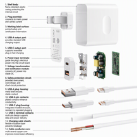 Adaptor Pengisi Daya Cepat 66W 100W 120W USB-C Tipe-C Set Pengisian Daya dengan Kabel Data untuk Mate 60 70 P50 P40 Honor