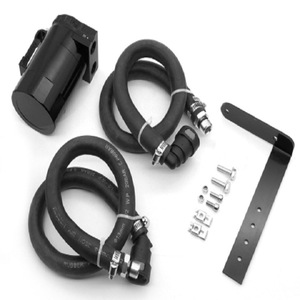 JLT Oil Catch Can Kit For Ford F150 2011-2018 5.0 6.2 3.5EB 2.7EB <b>Black</b> Rubber Hose With Mounting <b>Bracket</b> - Product Image 1