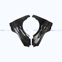 Pour Fiat 500 Abarth 595 695 (2008-2026) – Kit carrosserie auto avec élargisseurs d'ailes avant ventilés style DLF6 en fibre de carbone