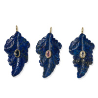 Pendentif Feuille en Pierre Précieuse Sculptée à la Main au Design Élégant, Incrustation de Quartz Rose, Œil de Tigre, Lapis Lazuli et Zircon Cubique, Breloque pour Création de Bijoux DIY