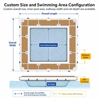 Piscina Flotante Inflable con Plataforma de Red para Marina o Resort, Venta al Por Mayor