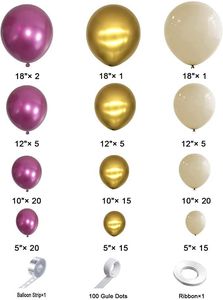 Vente Chaude Arches de Ballons Métalliques Luxe Rose <span class=keywords><strong>Rouge</strong></span> <span class=keywords><strong>Or</strong></span> Blanc pour Décorations de Fête de Mariage <span class=keywords><strong>et</strong></span> Anniversaire Fille - Product Image 2