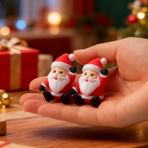 Figura de Santa Claus Pintada a Mano en Resina, Decoración Navideña, Adorno Festivo de Dibujos Animados para Regalo y Decoración del Hogar - Product Image 5