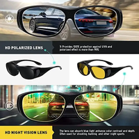 Lunettes de soleil enveloppantes 4 en 1 Lunettes de soleil magnétiques à clipser pour vision nocturne Lunettes de conduite polarisées Loupe bleue bloquant la lumière