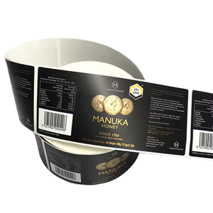 Benutzerdefiniertes Logo Holographische Vinyl-Klebeetiketten-Rolle für Produkt-Branding Verpackung Personalisierte Aufkleber Schwarz Goldfolie - Product Image 2