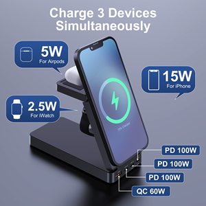 110W GaN USB C Charger 7 in 1 Wireless Fast Charger Desk Table Charger Multifunction <strong>USBC</strong> Charging <strong>Dock</strong> With 4Port Power Adapter - Product Image 4