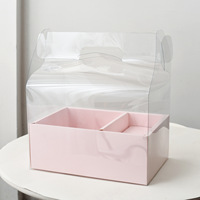 Boîte à fleurs transparente en PVC intégrée, pliable, avec poignée, pour l'arrangement de fleurs et de fruits