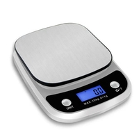 Balance de cuisine numérique intelligente en acier inoxydable durable, 5 kg/1 g, mesure précise, facile à nettoyer, prend en charge OEM ODM
