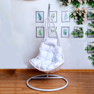 Venta al por mayor de encargo de alta calidad de diseño de moda Hotel jardín adulto marco de metal ratán Patio <span class=keywords><strong>colgante</strong></span> columpio <span class=keywords><strong>silla</strong></span> fría con soporte - Product Image 5