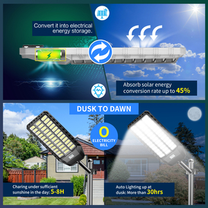 Lampione Solare LED ad Alta Luminosità, Consegna Rapida da Magazzino USA per Distribuzione, con Sensore di Movimento e Telecomando, Garanzia di 3 Anni - Product Image 3
