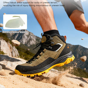 Sepatu Trekking Outdoor dengan Bahan Atas Nubuk Mesh, Tahan Aus, Tahan Air, Bernapas, Model Tinggi, OEM ODM, Logo Kustom - Product Image 5