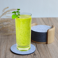 Sets de table ronds en feutre antidérapants, résistants à la chaleur, écologiques, épaisseur 3 mm, protection fiable de la table pour les boissons chaudes et froides