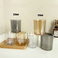 Luxus glänzende schillernde 7oz 10oz graues Glas Kerzen glas und Mode Bernstein Kerzen gefäße mit schwarzen Bambus deckeln für die Kerzen herstellung