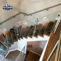 2205 pince à verre carrée en acier inoxydable Duplex support de garde-corps en verre moderne robuste pour systèmes de clôture de piscine d'escalier de balcon