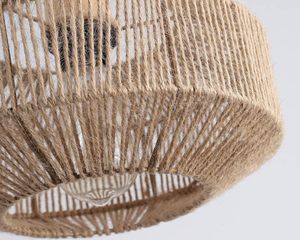 Lampe suspendue tissée côtière avec abat-jour <span class=keywords><strong>en</strong></span> corde de chanvre fait à la main interrupteur à intensité variable panier naturel lampe suspendue pour décor - Product Image 6