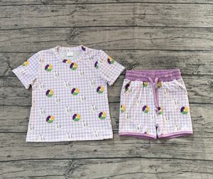 Conjuntos de Ropa para Niñas RTS, Primavera-Otoño, Estampado Casual, Bordado de Mardi Gras, Botas, Pantalones Cortos, Nuevos Diseños, Ropa para Bebés al por Mayor - Product Image 4