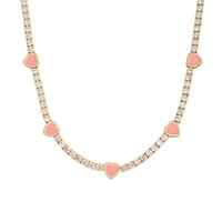 Chaîne de tennis en zircon glacé de 4 mm, magnifique et exquise, pour couple, collier de tennis en forme de cœur, cadeau pour la Saint-Valentin, vente chaude