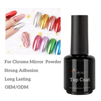 Nail Factory CY-215 Nail Gel Flake 2 en 1 Top & Base Coat Forte adhérence 15ml Poudre miroir Top Coat