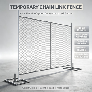 Barrière événementielle |   Clôture temporaire en treillis galvanisé 6'x12' pour événements et travaux de construction aux États-Unis - Product Image 6